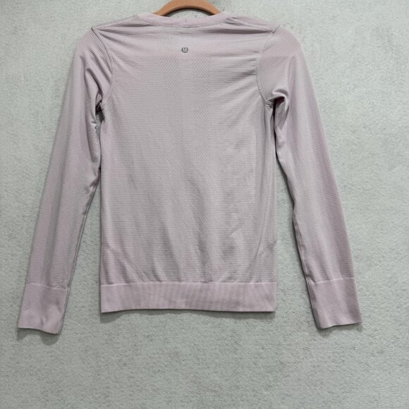 Lululemon Swiftly Tech Long Sleeve Shirt Womens Small Pink Seamless Running Crew - Picture 4 of 5